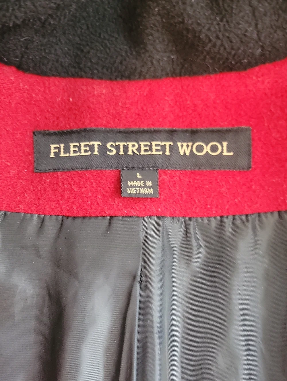 Fleet Street Wool Blend Red Hooded Zip Coat Womens Size L